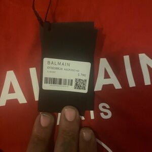 Balmain Red Logo Tee